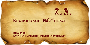 Krumenaker Mónika névjegykártya